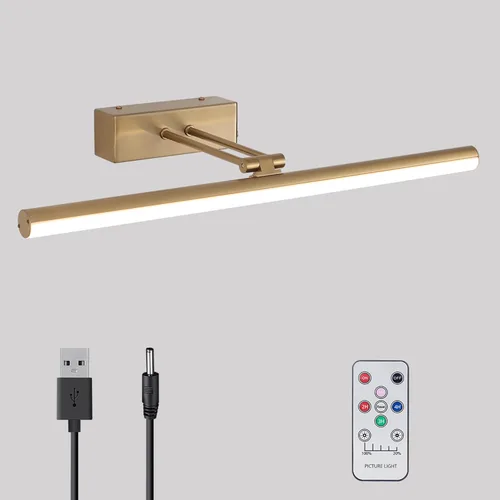 Vista 6 de Luz para Cuadros, Luz para Cuadros de 16" con Batería AA, Luz para Marco de Cuadros de Metal Completo, Luces Inalámbricas para Cuadros con Control