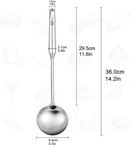 Vista 4 de RJ Legend Juego de cucharas de cocina de acero inoxidable (3 piezas)