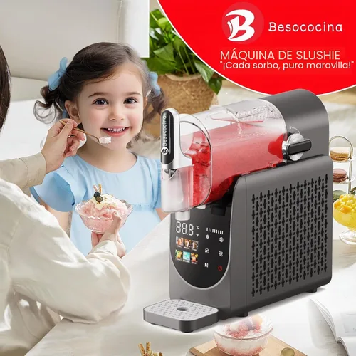 Vista 6 de Máquina de granizado de 84 onzas, máquina de granizado para el hogar, máquina de bebidas congeladas con pantalla de un solo toque, 6 programas