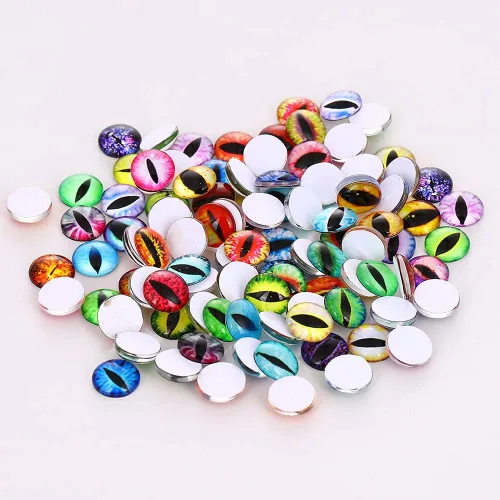 Vista 6 de Cabujón de cristal surtido de ojos de dragón para hacer muñecas de arcilla, esculturas, accesorios para manualidades, hallazgos de bricolaje Ovalado