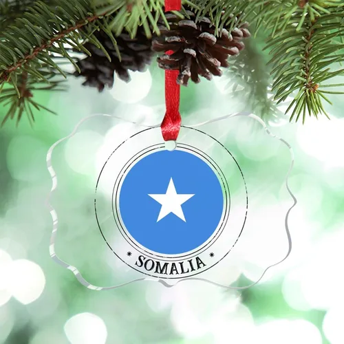 Vista 26 de Bandera nacional de Noruega, adornos de Navidad patrióticos 2023, decoraciones de Navidad para árbol, adornos acrílicos transparentes, colgante