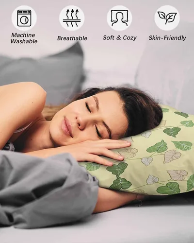 Vista 4 de Fundas de almohada de tamaño estándar, 2 paquetes de fundas de almohada suaves decorativas para sofá y sillón, funda de cojín lumbar con cierre