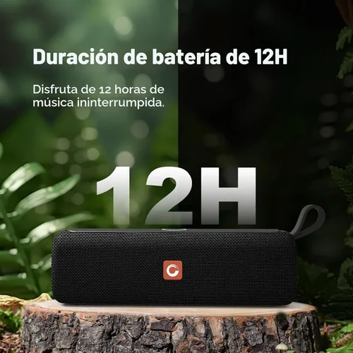Vista 6 de DOSS E-gob II Altavoces Bluetooth portátiles con sonido superior y graves extra, IPX6 resistente al agua, micrófono integrado, controlador de 12 W