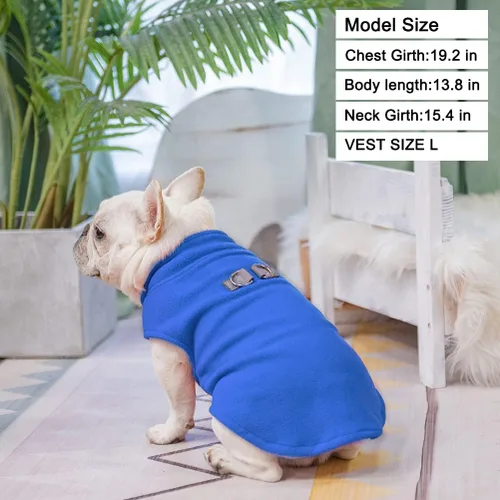 Vista 8 de BEAUTYZOO Chaleco de forro polar para perro, chaqueta de invierno para perros pequeños y medianos con correa de anillo en D, abrigo con capucha