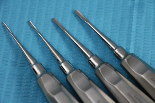 Vista 5 de Alemán 4 PCS Cirugía Dental Recta Extracción Luxating Ascensor Ascensor Mango Azul