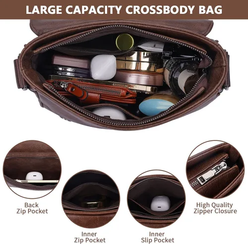Vista 4 de HKCLUF Small Crossbody Bags Purse for Women Vegan Leather Small Hobo Purse Women's Shoulder Bags
