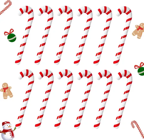 Vista 11 de Bastón de caramelo inflable de Navidad de 6 piezas de 35 pulgadas