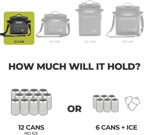Vista 4 de CORE - Bolsa de enfriador suave a prueba de fugas magnética con cremallera impermeable Bolsa aislada enfriador portátil Mejor enfriador suave