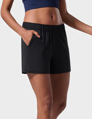 Vista 6 de Paquete de 1 o 5 pantalones cortos de entrenamiento para mujer con Negro