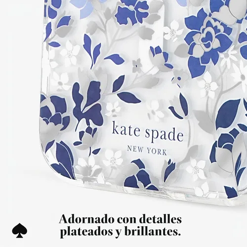 Vista 9 de kate spade new york Funda para iPhone 18 Pro Max - Cama de flores azul Macizo de flores azul