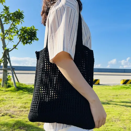 Vista 5 de Bolso Hobo de ganchillo para mujer, estilo casa de campo de hadas Y2K, bolsa de playa bonita