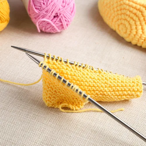 Vista 6 de Agujas de tejer de acero inoxidable de 14 pulgadas, 11 pares