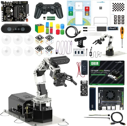 Vista 11 de Yahboom 6DOF Kit de brazo robótico de programación 3D, agarre adaptativo 3D, inteligencia incorporada, modelo de IA grande para ingenieros mecánicos