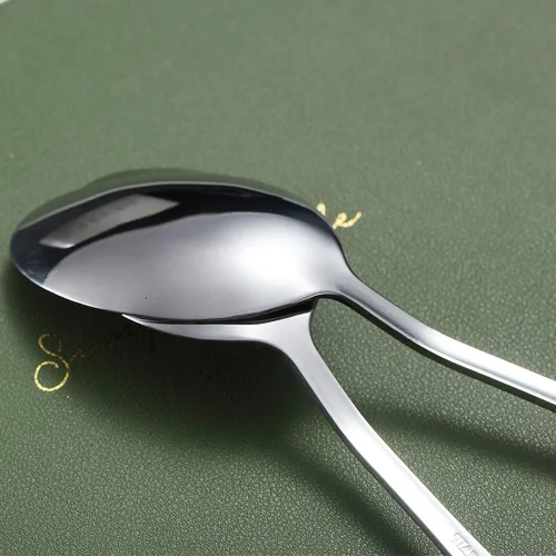 Vista 6 de Kyraton - 6 cucharas de mesa de acero inoxidable de 7.5 pulgadas, cucharas de sopa, cucharas de postre, cubiertos para lavavajillas, juego de 6