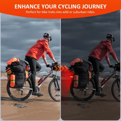 Vista 5 de Onvian Smart Bike Tail Light with Turn Signals, Rechargeable Bicycle Horn Bike Alarm with Remote, Auto-Sensing Bike Turn Signals Light Alarm