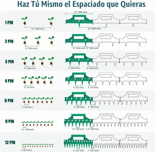 Vista 2 de Espaciador de semillas, herramienta espaciadora de semillas multifuncional, excavadora de semillas en el suelo para ayudar a plantar semillas