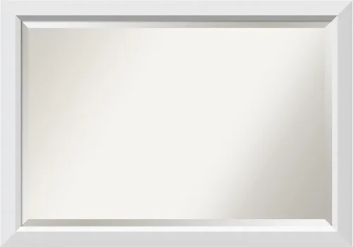 Vista 11 de Amanti Art Espejo de pared blanco de 24 x 20 pulgadas, espejo de baño rectangular blanco blanco para decoración de pared de sala de estar, marco