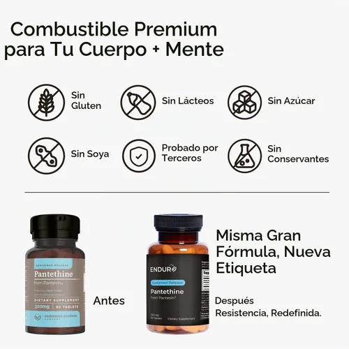 Vista 3 de ENDUR Pantethine de Pantesin 300 mg, liberación sostenida, 90 tabletas