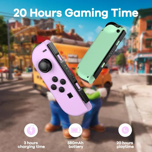 Vista 3 de AROEVEIB Joy Con for Switch Nintendo, Switch Wireless Controller Replacement for SwitchLiteOLED, with Wake-upScreenshotDual VibrationMotion