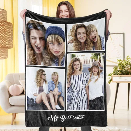 Vista 15 de VEELU Manta personalizada con imagen, mantas de fotos personalizadas con imagen, manta para el día de la madre para mamá papá, regalos