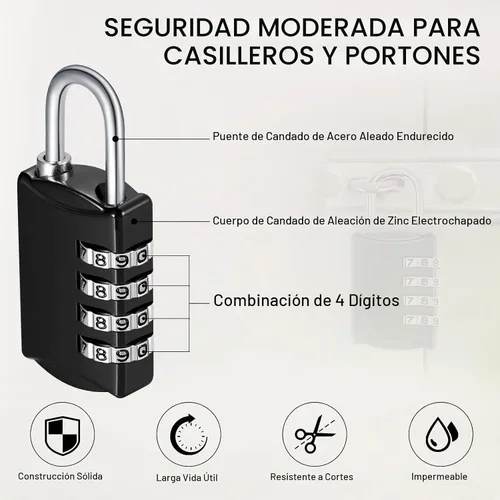 Vista 3 de Sadnyy Cerraduras de combinación de 4 dígitos, 40 unidades, cerraduras