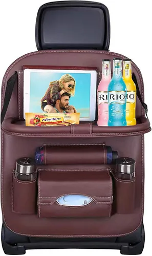 Vista 10 de Organizador de asiento trasero de automóvil, organizadores de asiento trasero de automóvil y almacenamiento con soporte para tableta, protectores