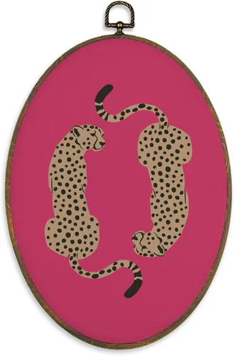 Vista 13 de XBBMGG Decoración artística de pared de leopardo retro verde esmeralda, decoración moderna estética de guepardo, decoración redonda para colgar