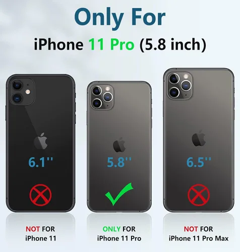 Vista 2 de FNTCASE for iPhone 11-Pro Phone Case: Military Grade Drop Proof Mobile Cover with Kickstand & Slide Rugged Shockproof Bumper Heavy Duty Protector