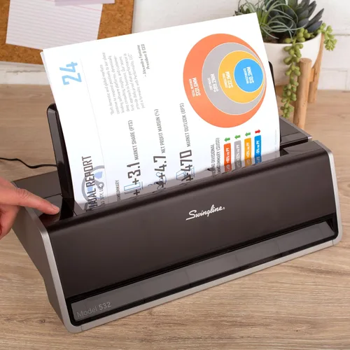 Vista 3 de Swingline, perforadora eléctrica comercial de papel, Platino