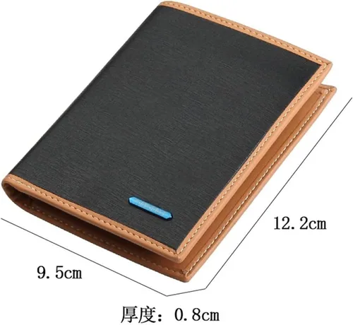 Vista 3 de MOTOZA Men's Short Wallet Wallet Men Vertical Multi-Card Position Men's Wallet US Dollar Clip (Color Vertical Apricot)
