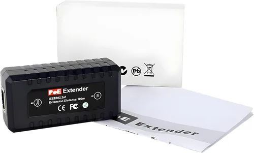 Vista 8 de PoE Extensor Ethernet Repetidor 1 Puerto 10/100, PoE Switch Splitter, IEEE802.3af para Sistemas de Seguridad Cámara IP, Teléfono IP Red PoE Extensor