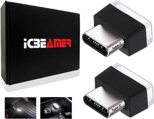 Vista 11 de ICBEAMER Smart USB 1-Paquete (Azul) Luz de Noche LED Automática Plug-in Miniatura para Coche, Van, Pickup, Camión, Interior, Maletero, Iluminación