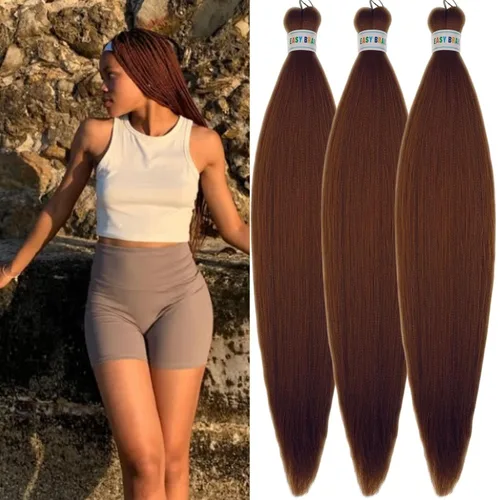 Vista 116 de Cabello trenzado para niños preestirado de 16 pulgadas, color negro para niños, trenzas sin nudos