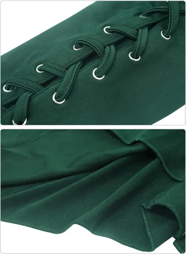 Vista 5 de Vestido medieval con capucha para mujer, estilo gótico, renacentista, asimétrico, vintage, de manga larga, steampunk, con capucha