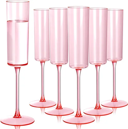 Vista 15 de Ciaell - Juego de 24 copas de champán de plástico para bodas, cumpleaños 6 oz Clear Square Toasting Cups, Heavy Duty Plastic, Champagne Mimosas