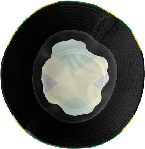 Vista 5 de Sombrero de pescador con bandera de Jamaica para exteriores, sombrero de sol de Jamaica, gorra de pescador plegable para hombres, mujeres