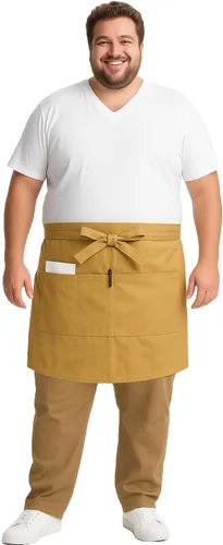 Vista 8 de Urby Delantales de cintura/medio para mujer con bolsillos talla grande delantal XL XXL o cintura W40+, mandiles para mujer para trabajo