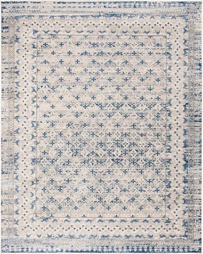 Vista 3 de SAFAVIEH - Alfombra de la colección Brentwood - 10' x 13', gris claro y azul, diseño tradicional oriental desgastado, sin desprendimiento y fácil