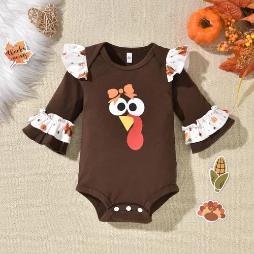 Vista 32 de HINTINA Conjunto de ropa para bebé recién nacida con diadema para el primer Halloween