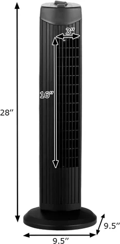 Vista 3 de COSTWAY Ventilador de torre, ventilador de torre oscilante de 28 pulgadas, enfriamiento silencioso para toda la habitación, 3 velocidades, 3 modos