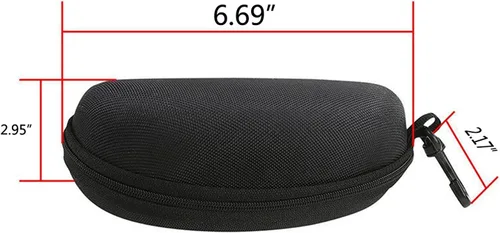 Vista 7 de Estuche rígido con cremallera para gafas de sol, estuche de almacenamiento, protector portátil, juego de 2, Negro