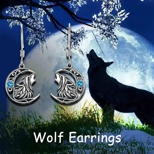 Vista 31 de POPKIMI Bonitos aretes colgantes de animales, joyería de animales, regalos de cumpleaños y Navidad para mujeres, aretes de ópalo de cristal de plata