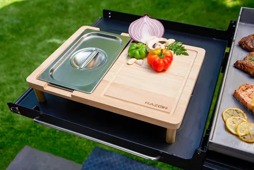 Vista 5 de RAZOR Tabla de cortar multiusos con almacenamiento de alimentos cubierto