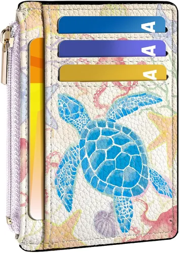 Vista 27 de Tipmile Tarjetero compacto para tarjetas de crédito con ventana de identificación para mujer, delgada y minimalista, bolsillo frontal, cartera