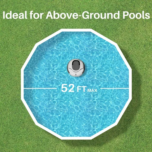 Vista 2 de POOLPURE Limpiador robótico inalámbrico para piscinas: motores duales de 35 W, tiempo de funcionamiento de 110 minutos, para piscinas sobre