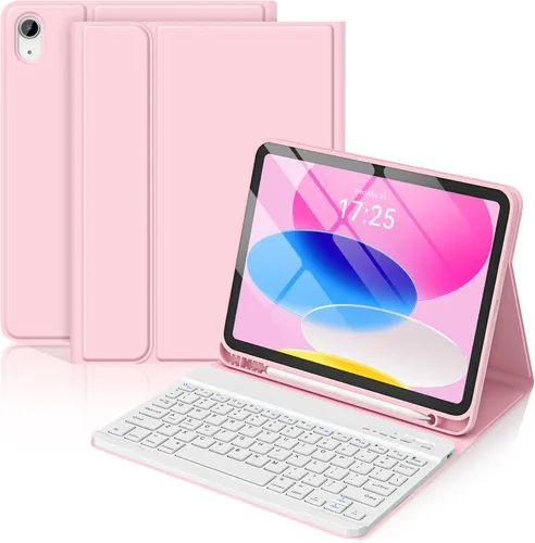 Vista 13 de BQSS Funda para iPad (A16) de 11ª y 10ª Generación con Teclado, Activación/Suspensión Automática, Funda con Teclado Bluetooth Inalámbrico