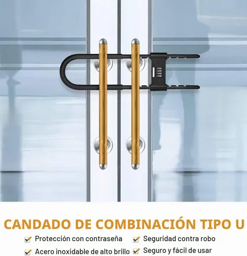 Vista 3 de Cerradura de bicicleta combinada, cerradura de bicicleta U Lock