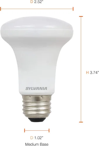 Vista 5 de LEDVANCE Sylvania - Bombilla LED R20, eficiente 5 W, regulable, temperatura de color de 3000 K, paquete de 2, color blanco (40339)