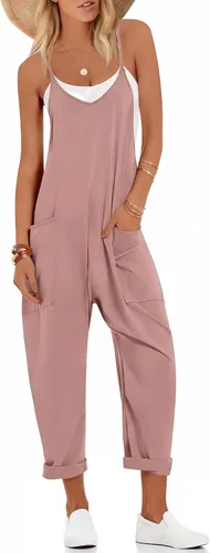 Vista 16 de Ekouaer Overol sin mangas para mujer, overol casual de verano 2-Verde Armada (ArmyGreen)