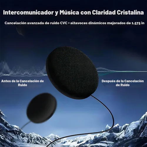 Vista 4 de Fodsports FX6 - Auriculares Bluetooth para motocicleta, intercomunicador Bluetooth para grupo de 6 motociclistas, sistemas de comunicación